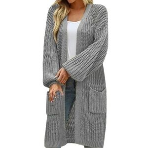 Revamped 100%Acrylic  Light Gray Knit Sweater